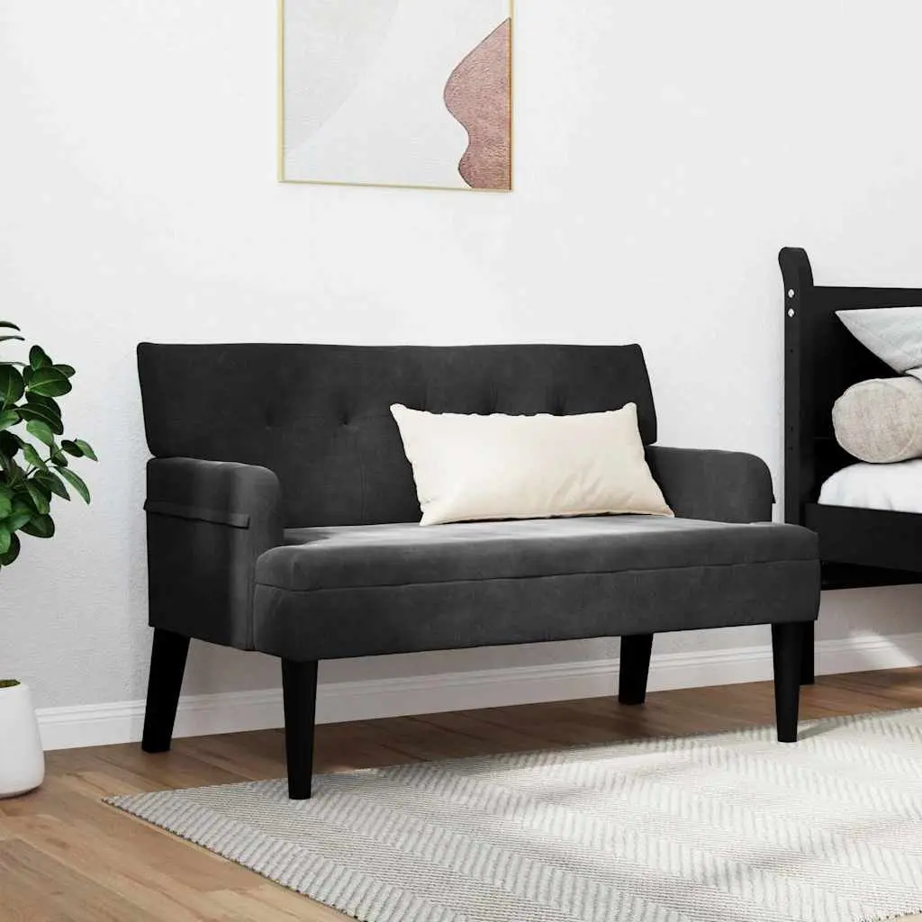 Chesterfield Bench Velvet Black 112x65.5x75 cm