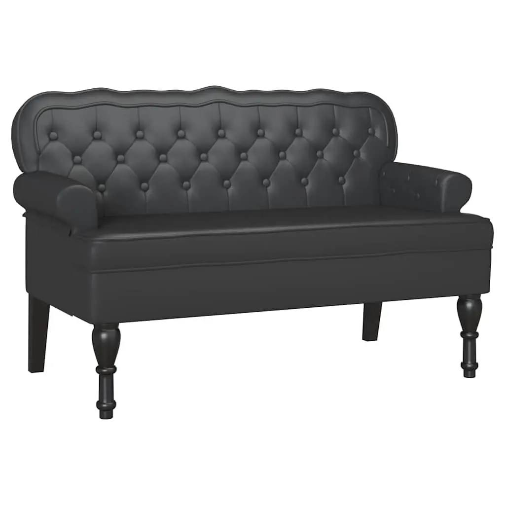 Chesterfield Bench Faux Leather 119.5 x 64.5 x 75 cm Black