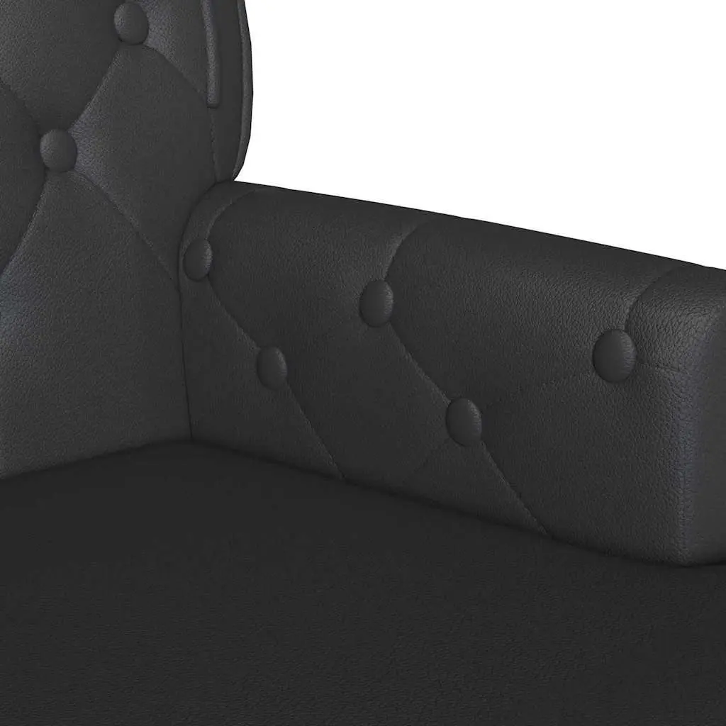 Chesterfield Bench Faux Leather 119.5 x 64.5 x 75 cm Black