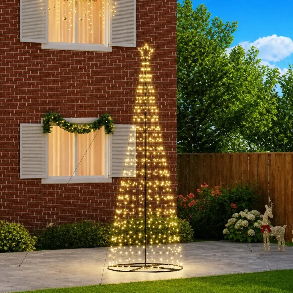 LED Christmas Tree with 8 Flash Modes in Warm White