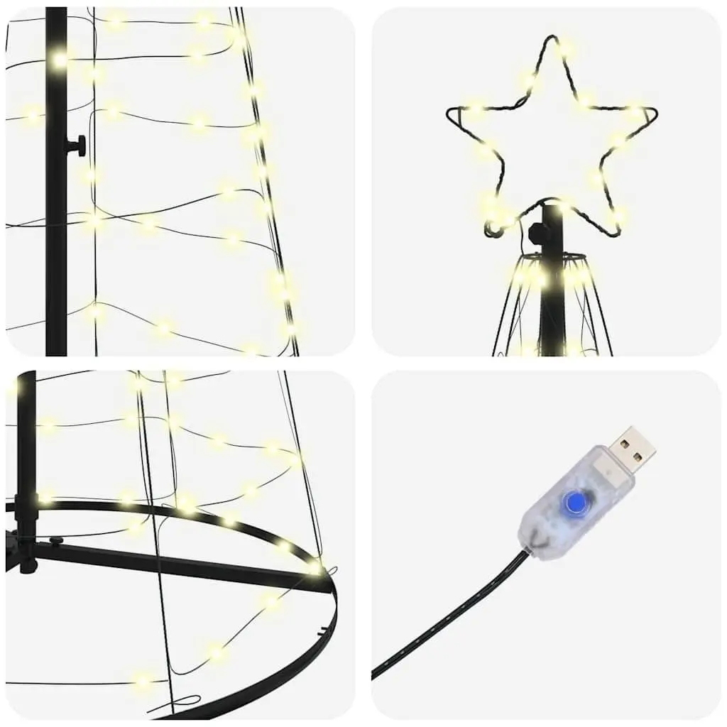 LED Christmas Tree with 8 Flash Modes in Warm White