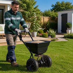 Premium Black Spreader Tool for Lawn Seed and Fertiliser