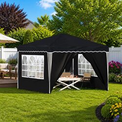 Pop-up Party Tent 288x288x245cm Outdoor Gazebo Shelter Anthracite Oxford Fabric