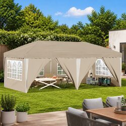 Sturdy Pop-up Party Tent 575x288x245cm Cream Canopy