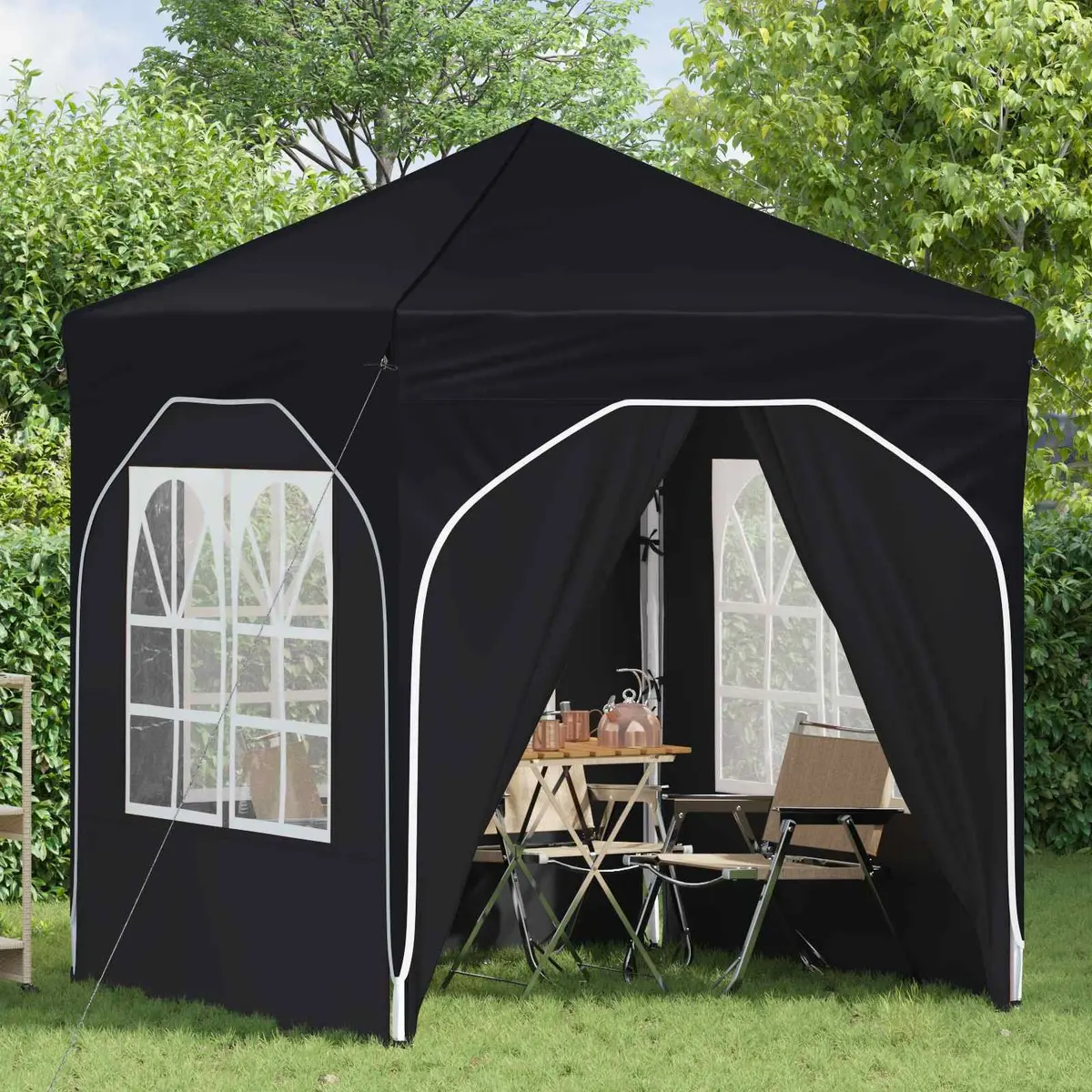 Pop-up Party Tent 210D Oxford 192x192cm Anthracite Waterproof UV-Resistant