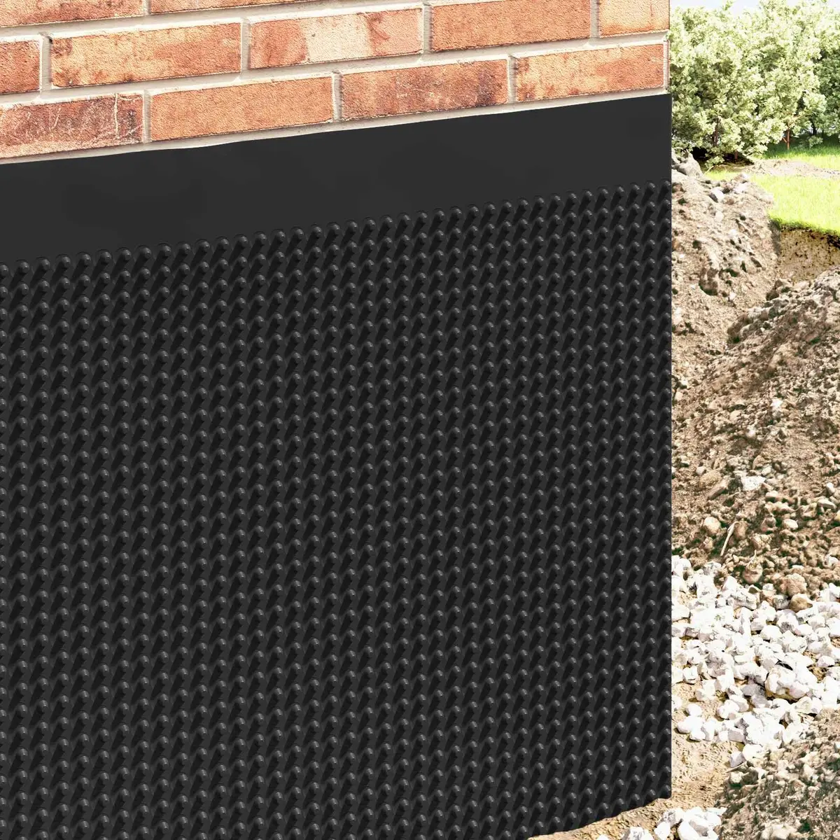 Dimpled Drainage Sheet HDPE 0.5 x 20 m Black