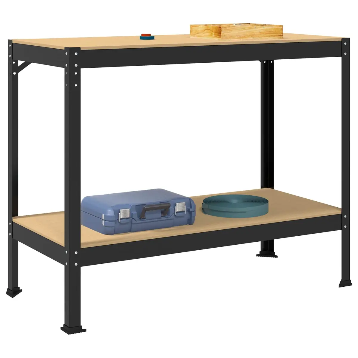Workbench Engineered Wood Metal Frame 115 x 55 x 91 cm Black