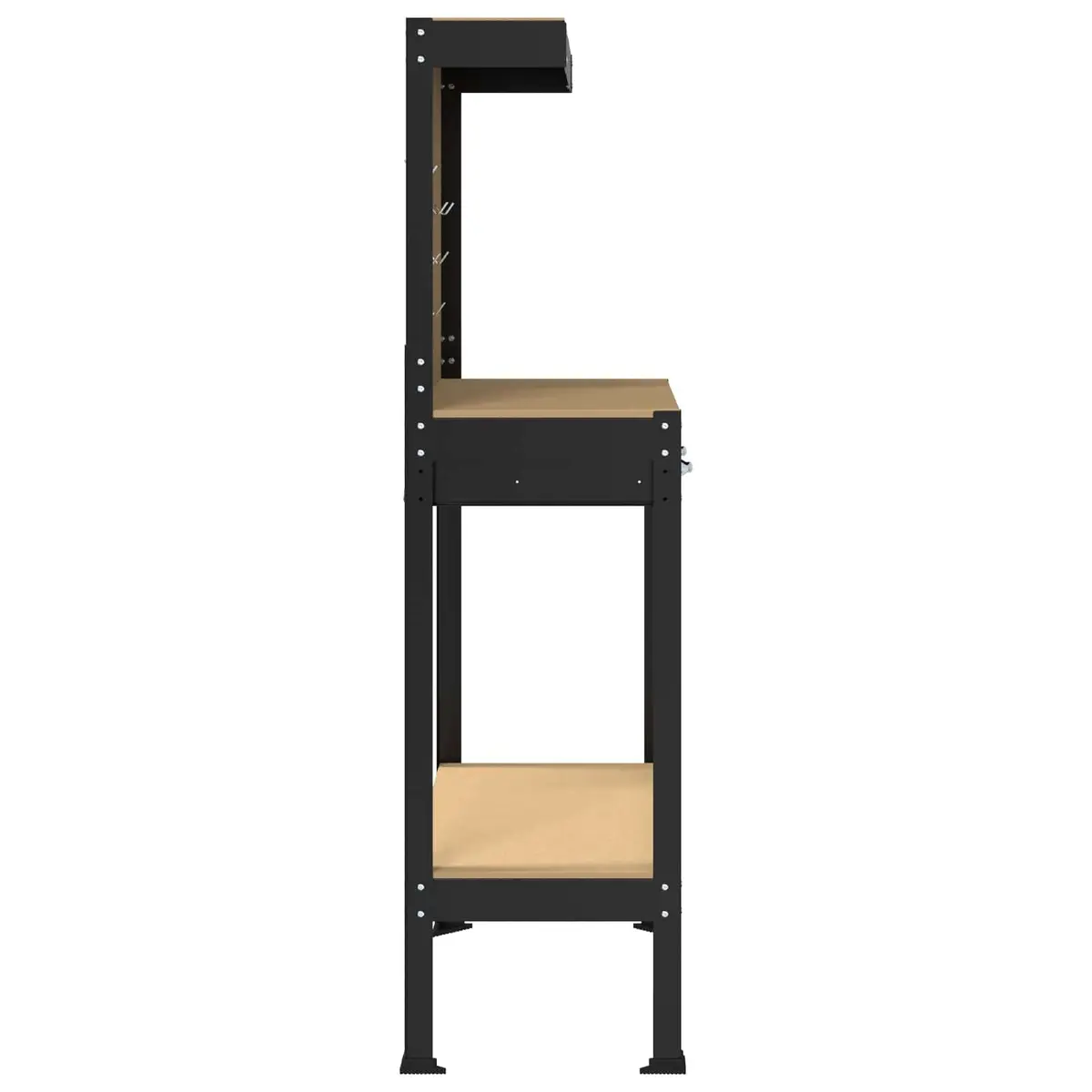 Workbench Engineered Wood Metal Frame Black 81 x 41 x 145 cm