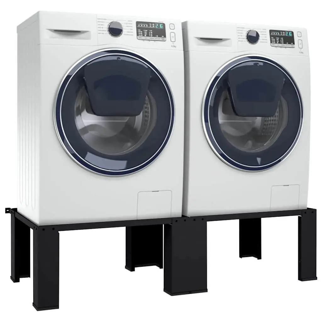 Washing Machine Pedestal Steel Frame Black 2 Pack