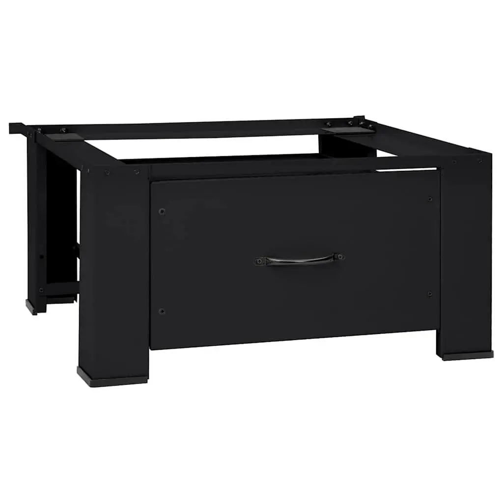 Washing Machine Pedestal Steel Black 64x55x32.5cm