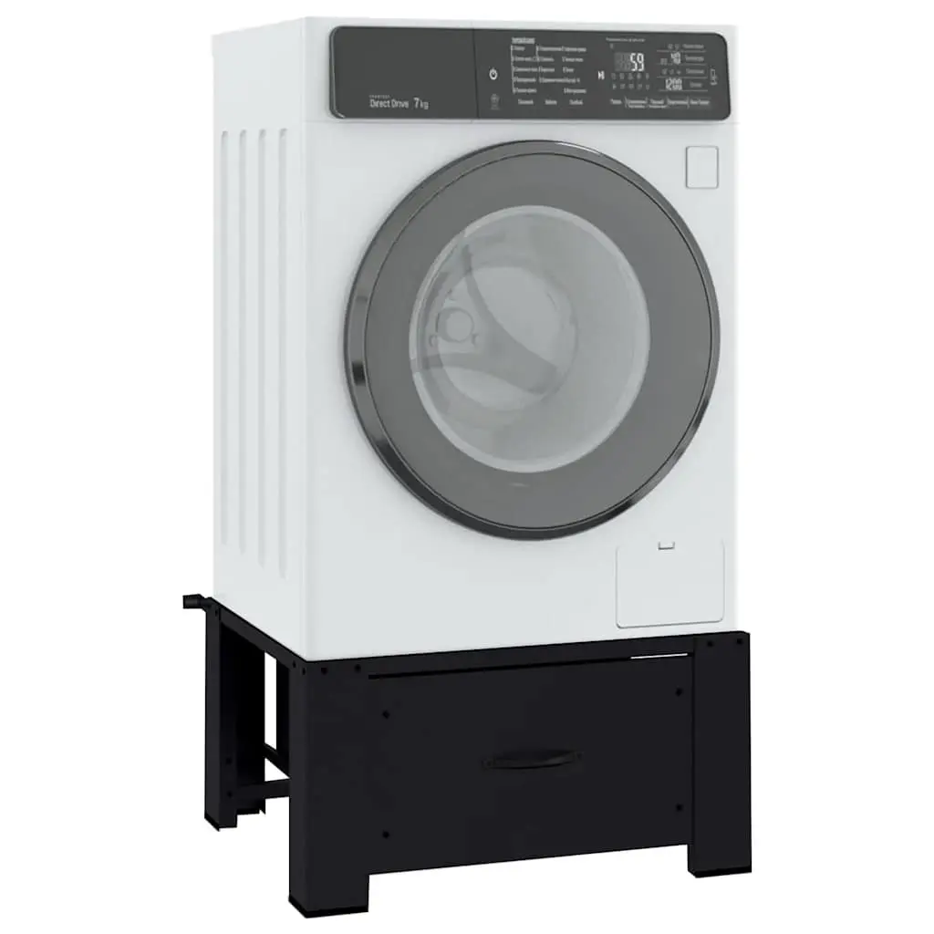 Washing Machine Pedestal Steel Black 64x55x32.5cm