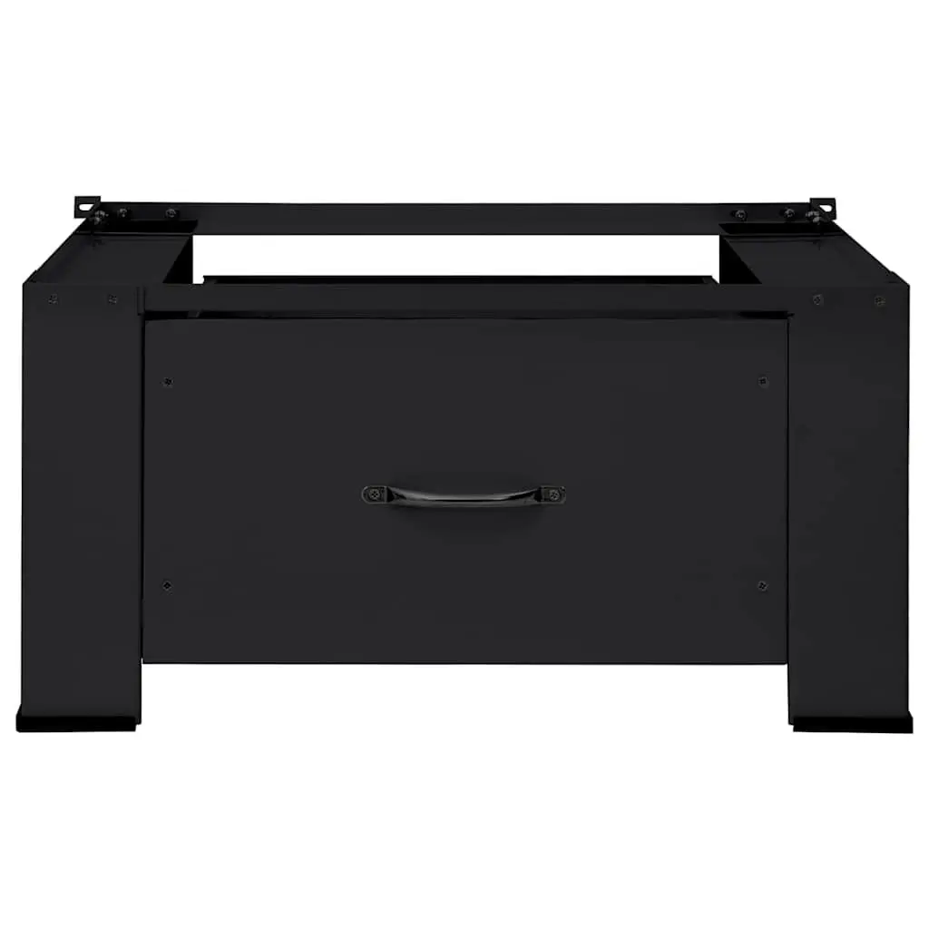 Washing Machine Pedestal Steel Black 64x55x32.5cm