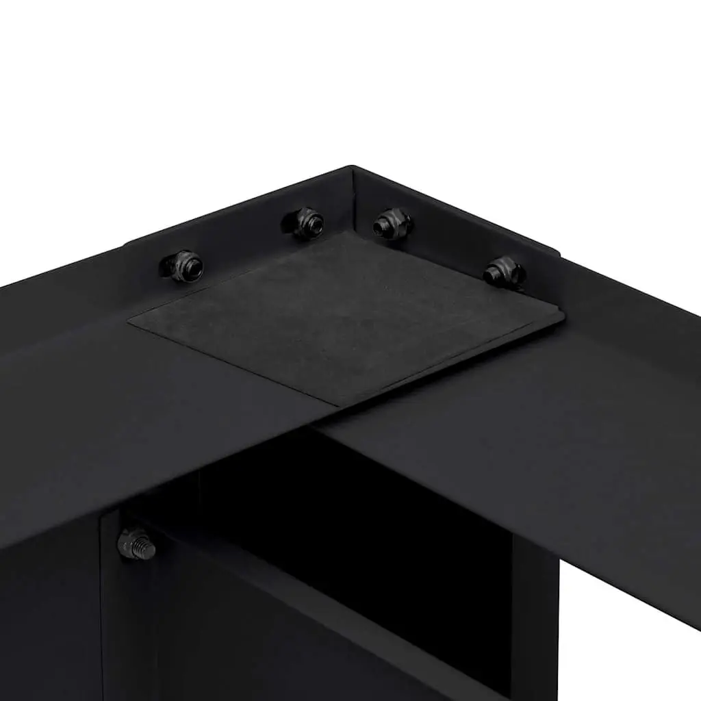 Washing Machine Pedestal Steel 127cm x 54.5cm x 32.5cm Black 2 Pieces