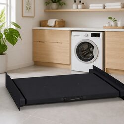 Washing Machine Intermediate Shelf 60x60x8 cm Black Steel Storage Organizer