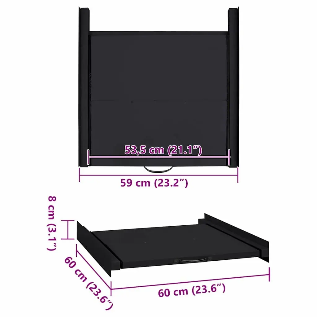 Washing Machine Shelf Steel 60x60x8 cm Black