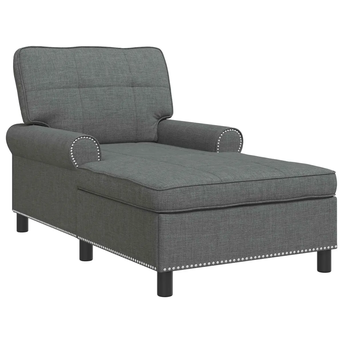 Lounge Chair Fabric Grey Cushioned Recliner Modern Living Room Furniture