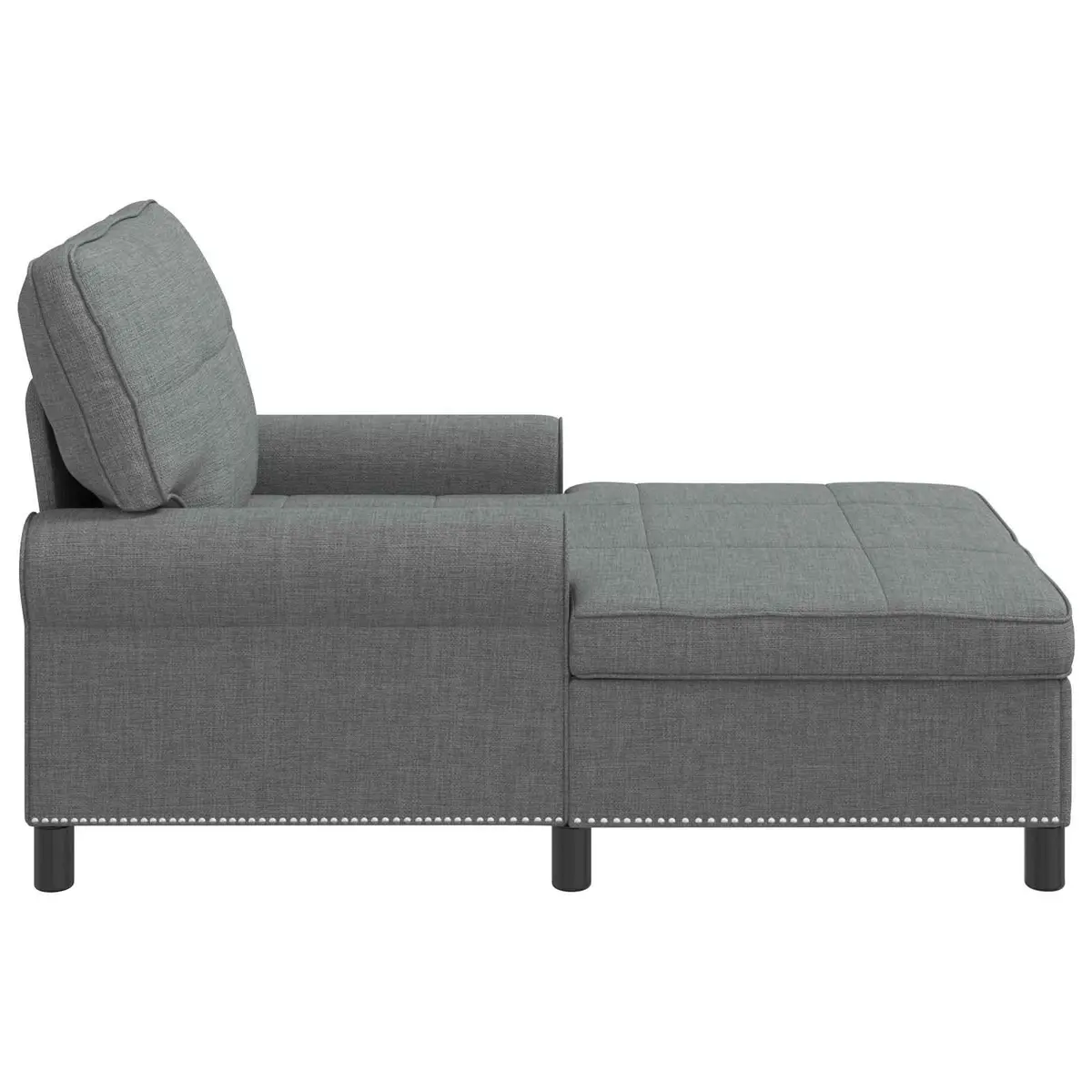 Lounge Chair Fabric Grey Cushioned Recliner Modern Living Room Furniture