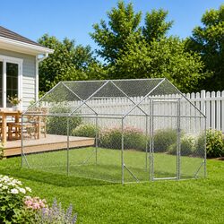 Galvanised Steel Chicken Cage 400x170x177cm for Durability