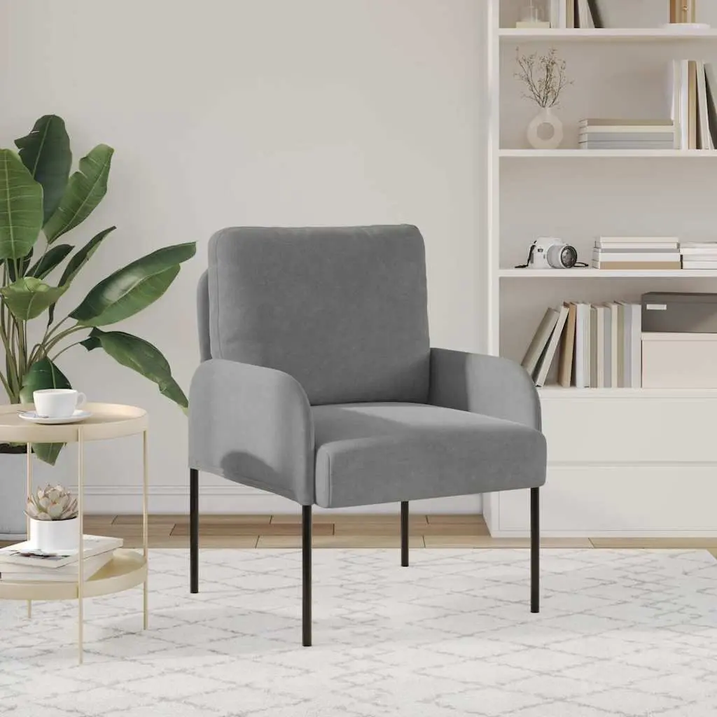Sofa Polyester 55cm Dark Grey Metal Legs