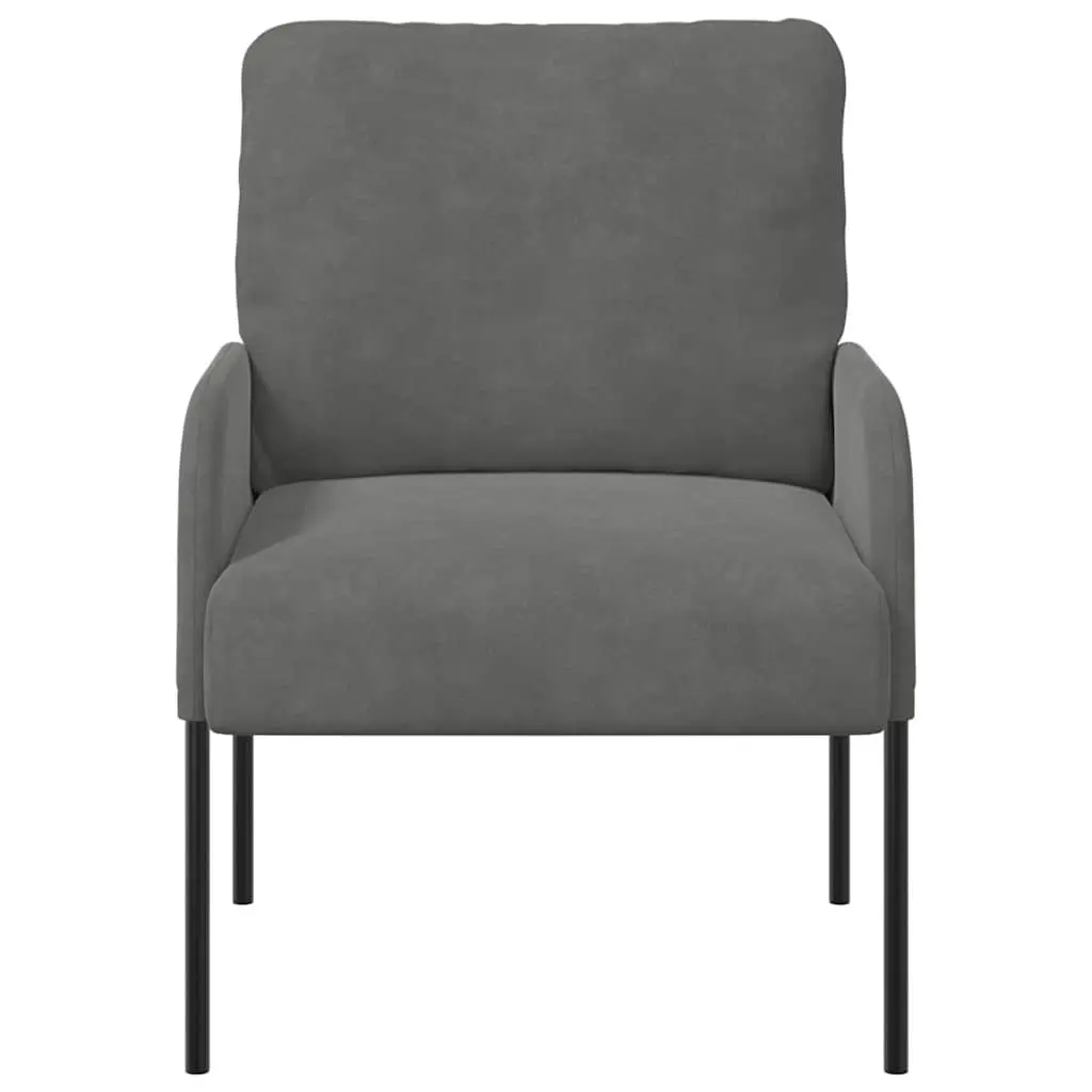Sofa Polyester 55cm Dark Grey Metal Legs