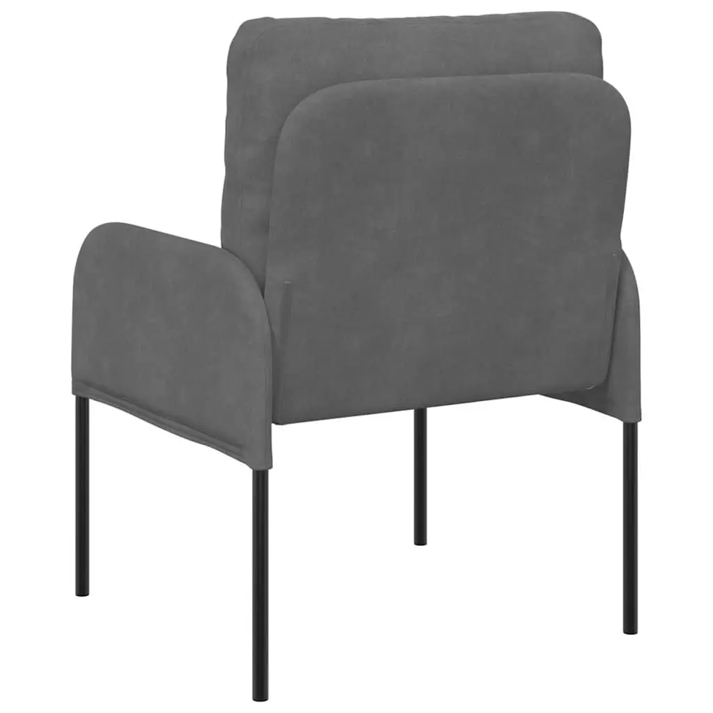 Sofa Polyester 55cm Dark Grey Metal Legs