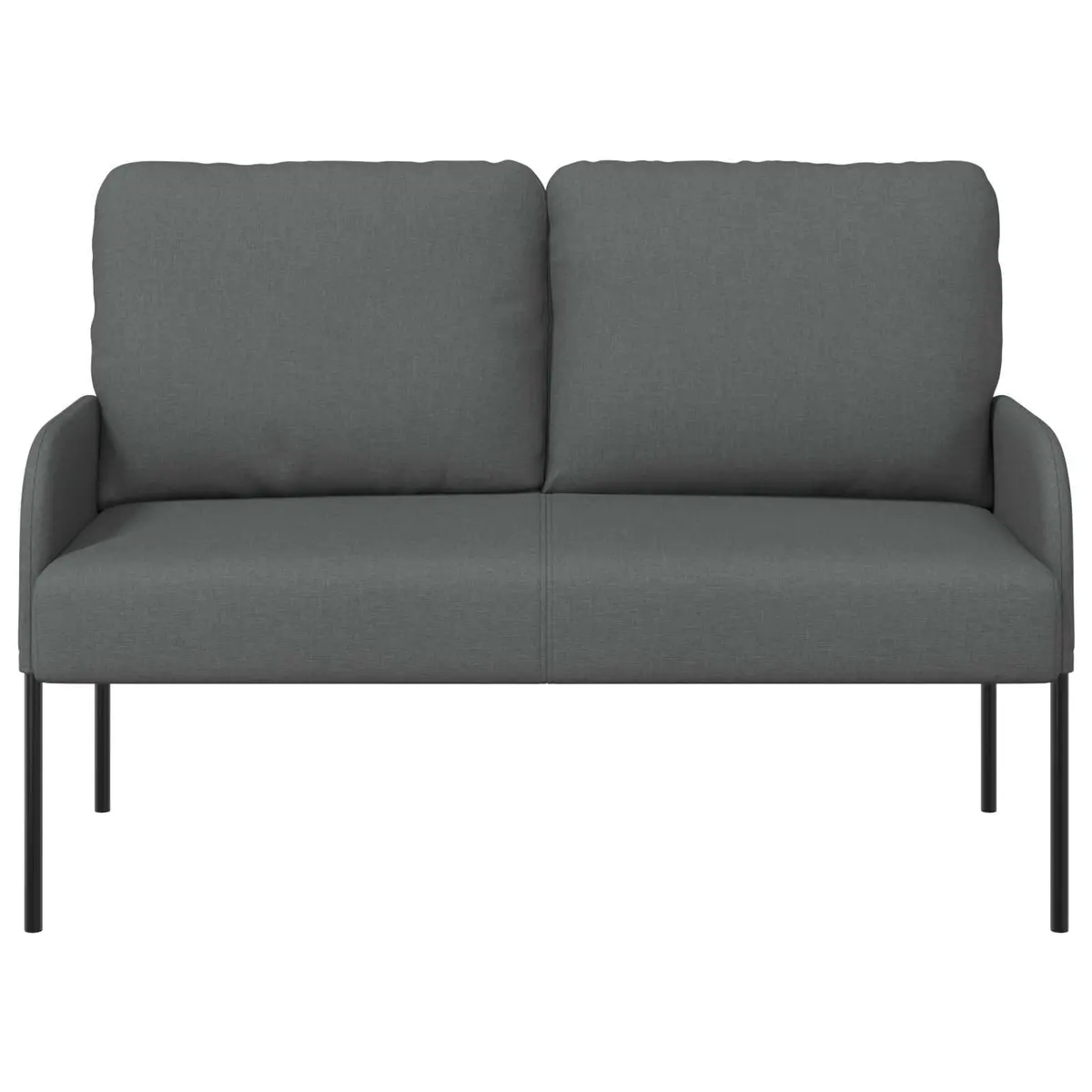 Sofa Polyester 110cm Dark Grey Plywood Metal Frame