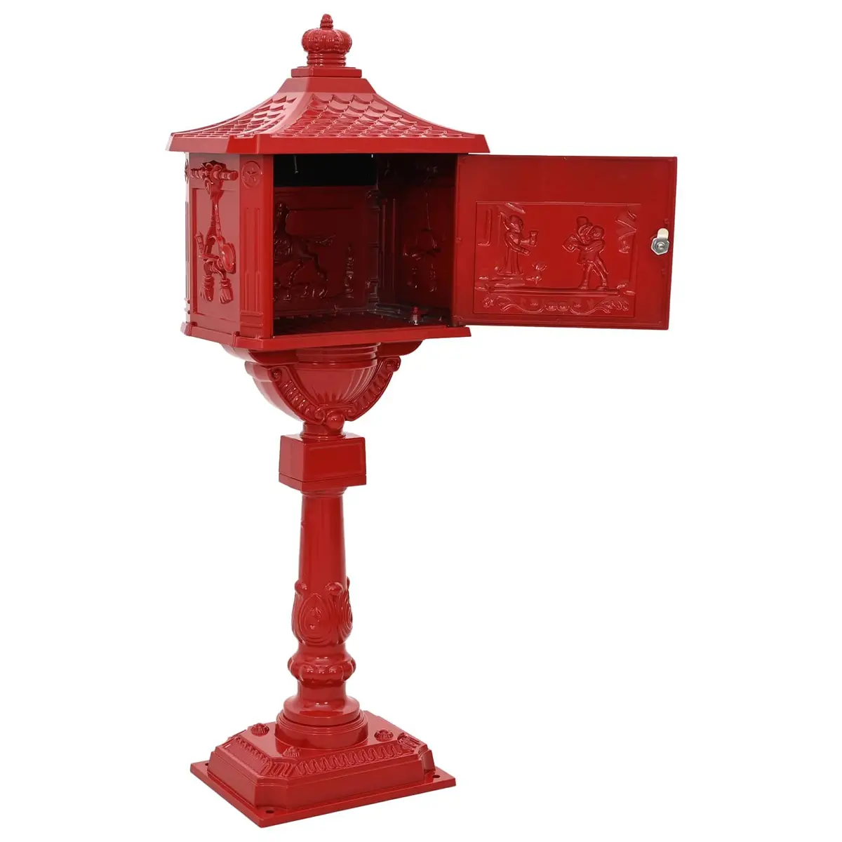 Red Vintage Garden Terrace Post Box