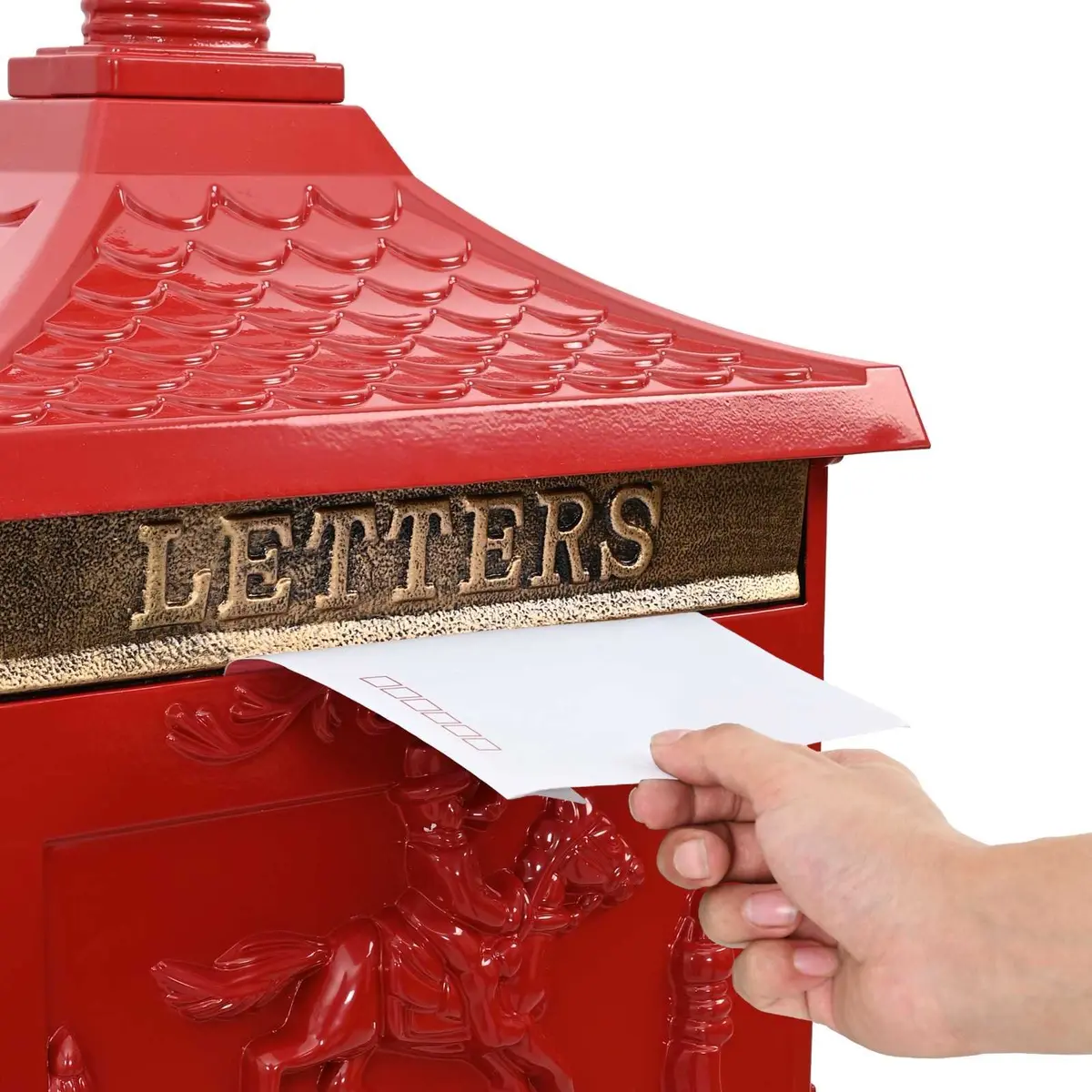 Red Vintage Garden Terrace Post Box