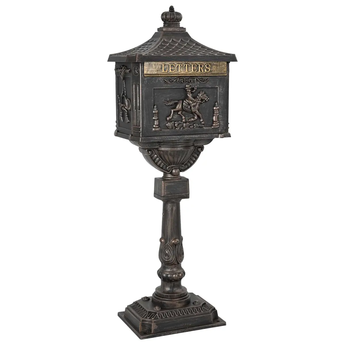 Standing Mailbox Cast Aluminium 42.5 x 29.5 x 117 cm Bronze