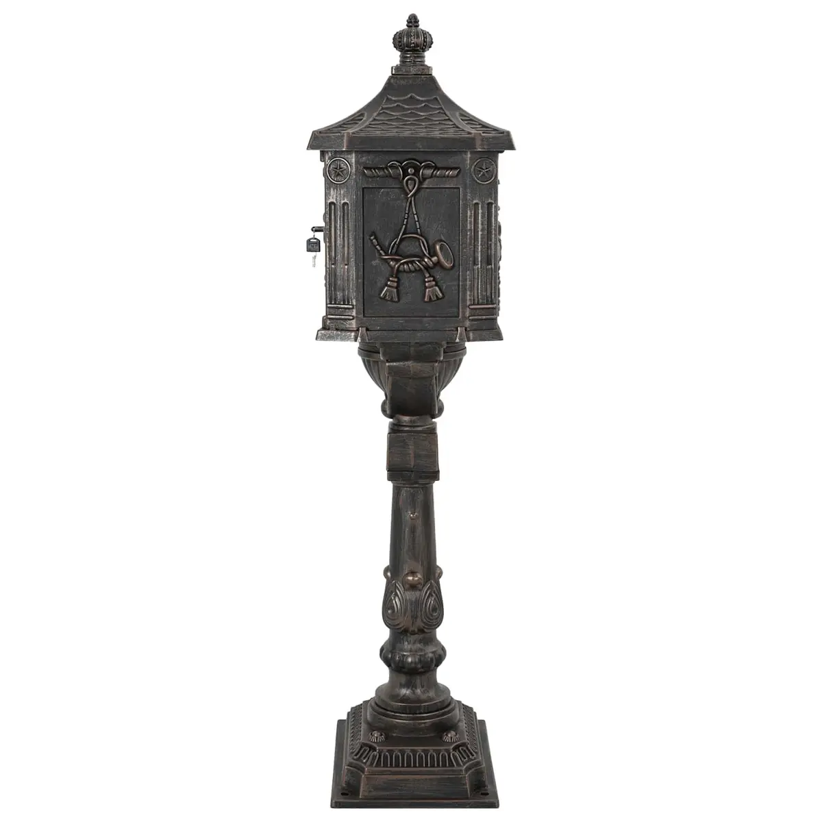 Standing Mailbox Cast Aluminium 42.5 x 29.5 x 117 cm Bronze