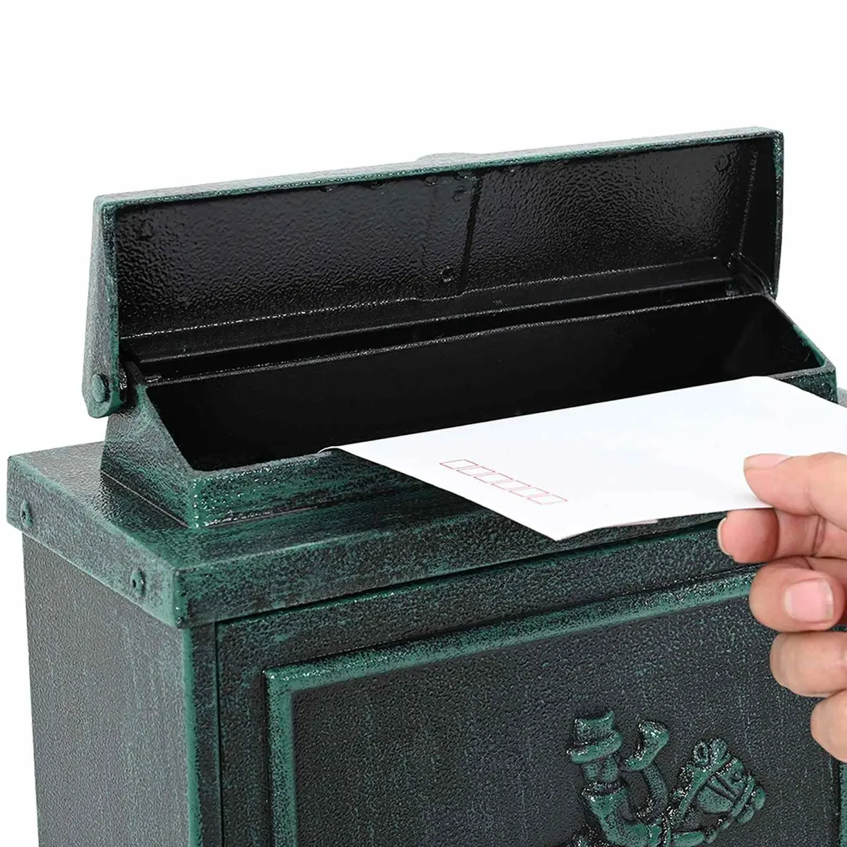 Vintage Green Wall Mounted Mailbox for Outdoor Use