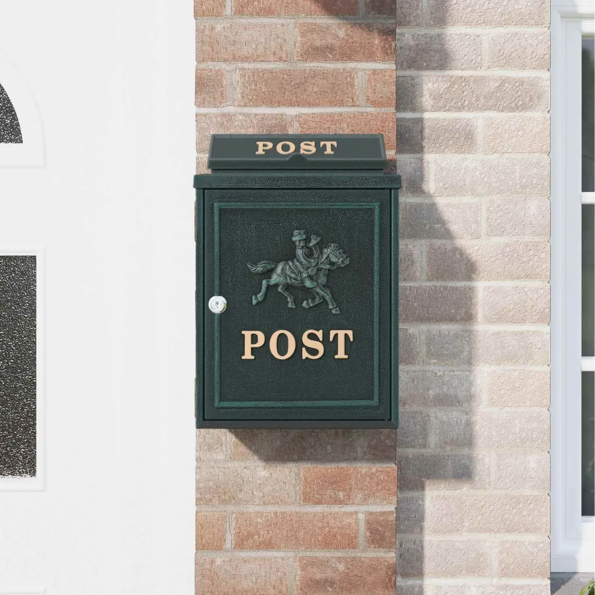 Vintage Green Wall Mounted Mailbox for Outdoor Use