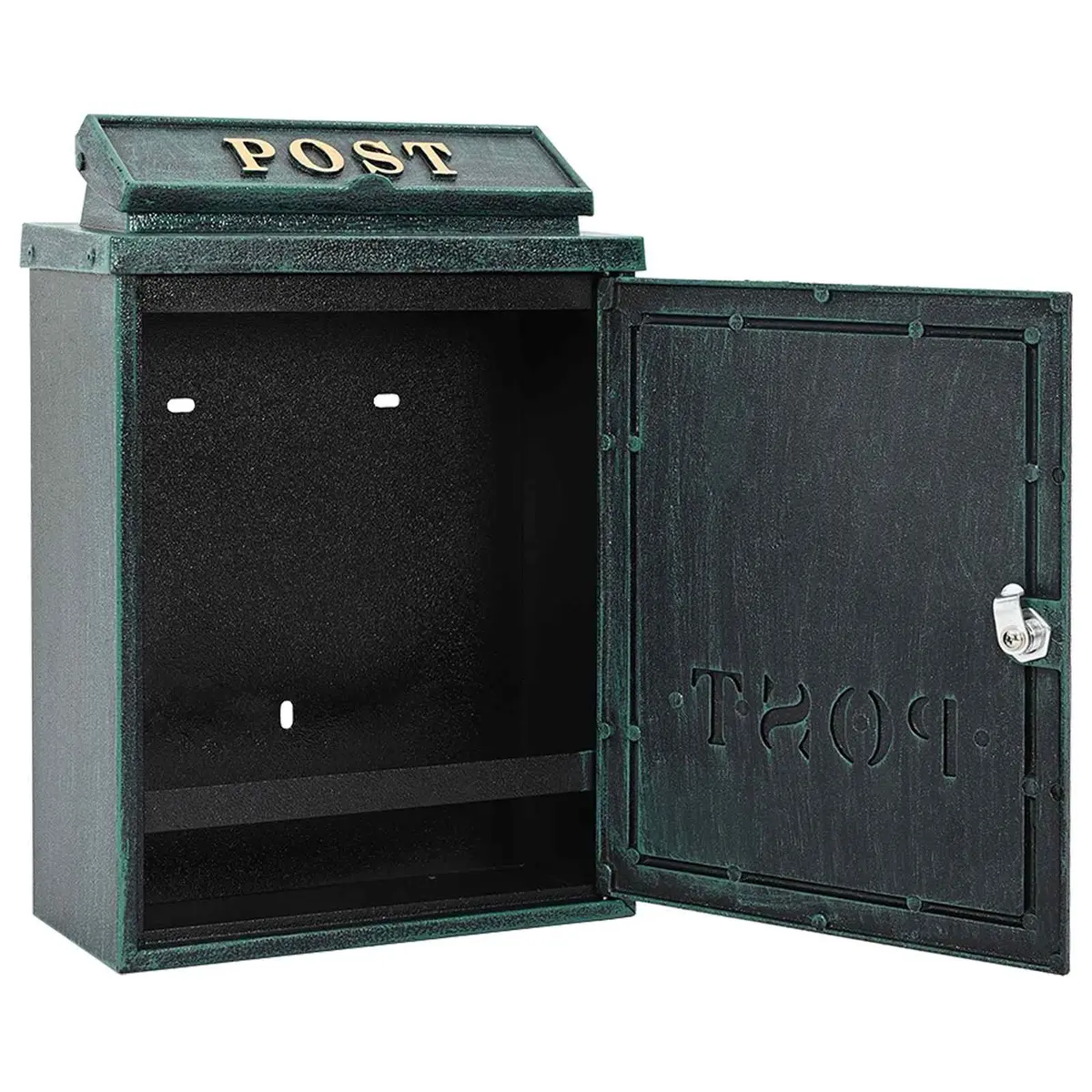 Vintage Green Wall Mounted Mailbox for Outdoor Use