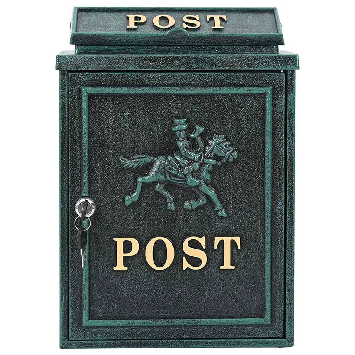 Vintage Green Wall Mounted Mailbox for Outdoor Use