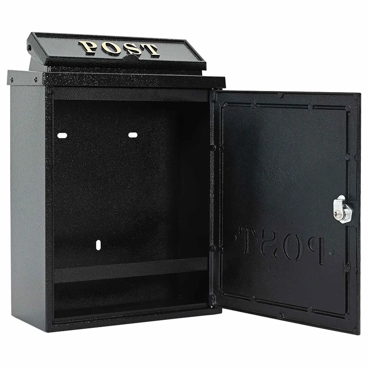 Black Cast Aluminum Wall Mounted Mailbox