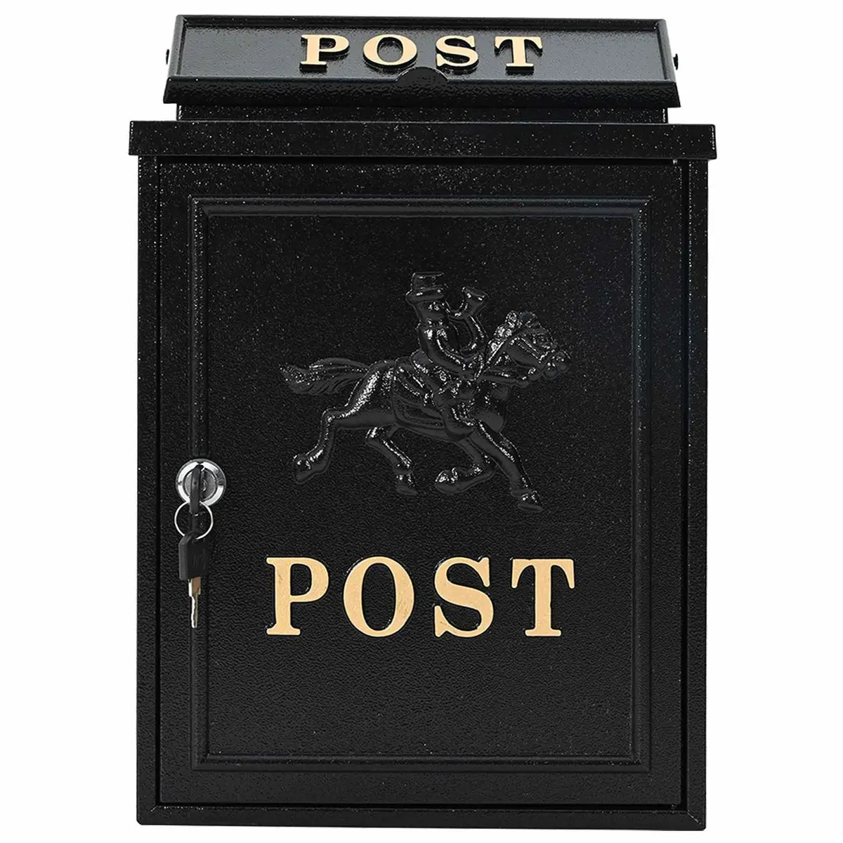 Black Cast Aluminum Wall Mounted Mailbox