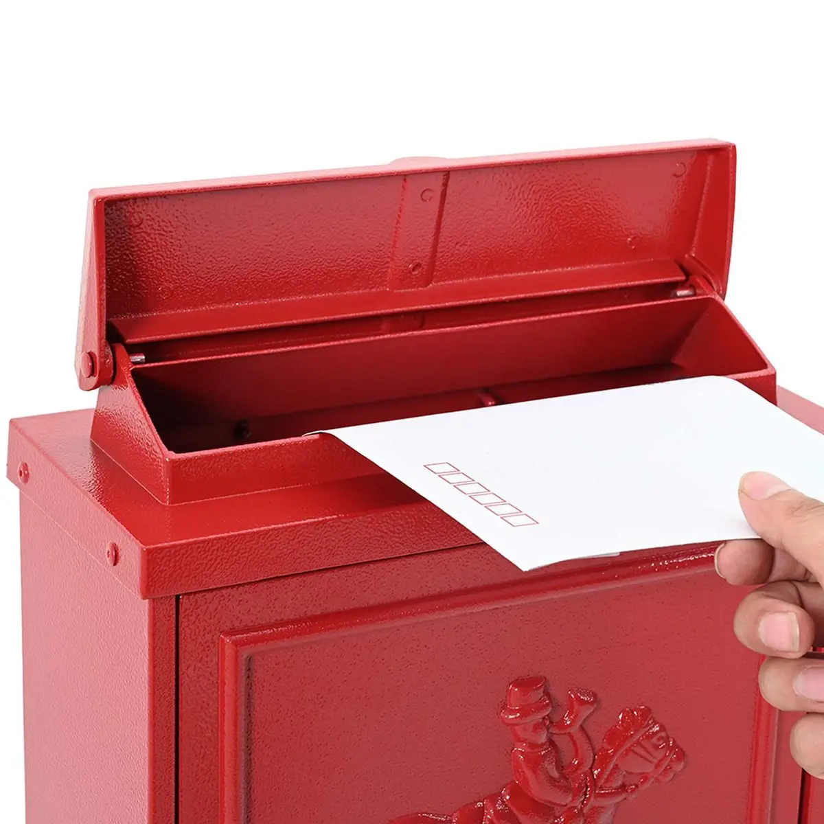 Vintage Red Wall Mounted Mailbox with Secure Locking System