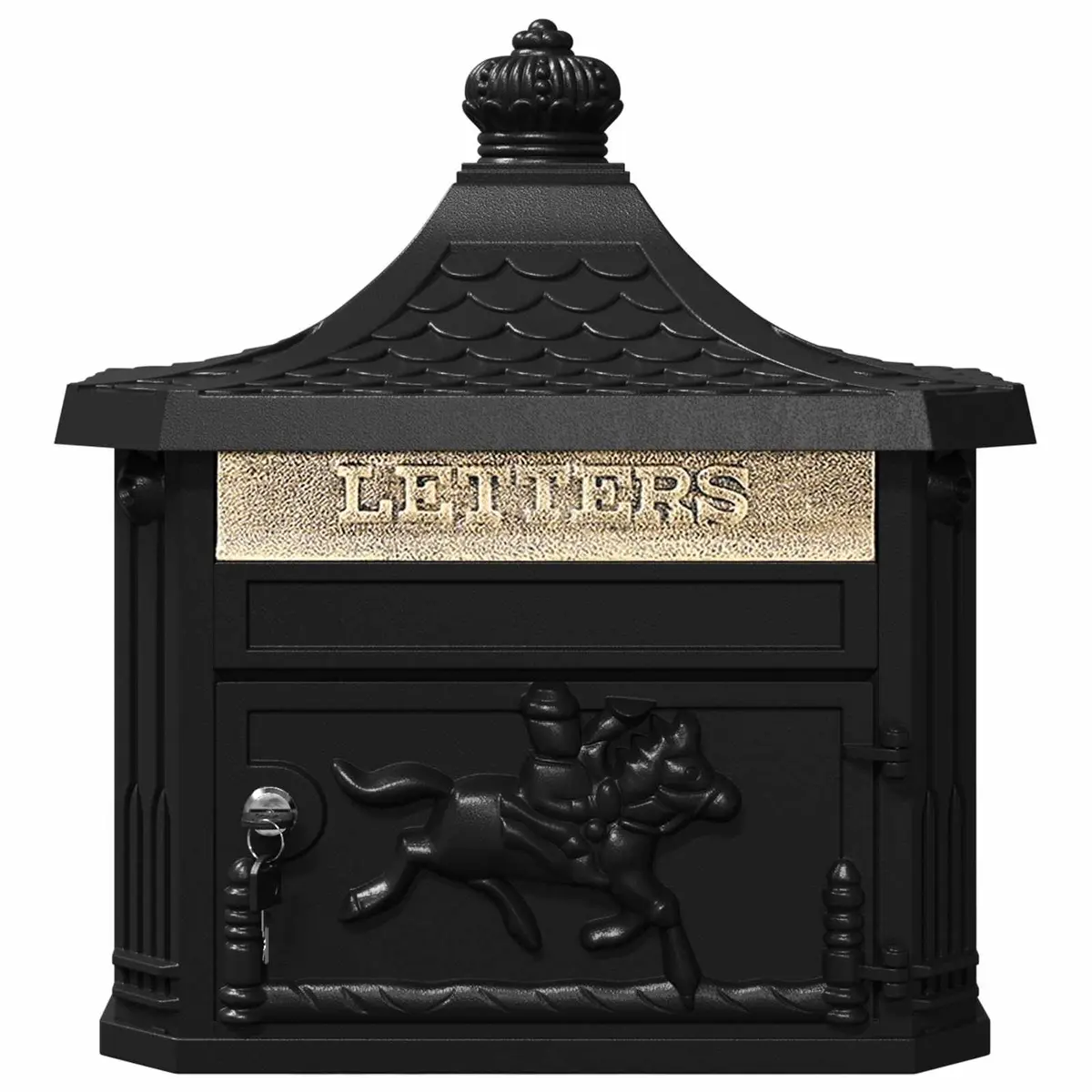 Wall Mounted Mailbox Cast Aluminum 40.5x16x45cm Black