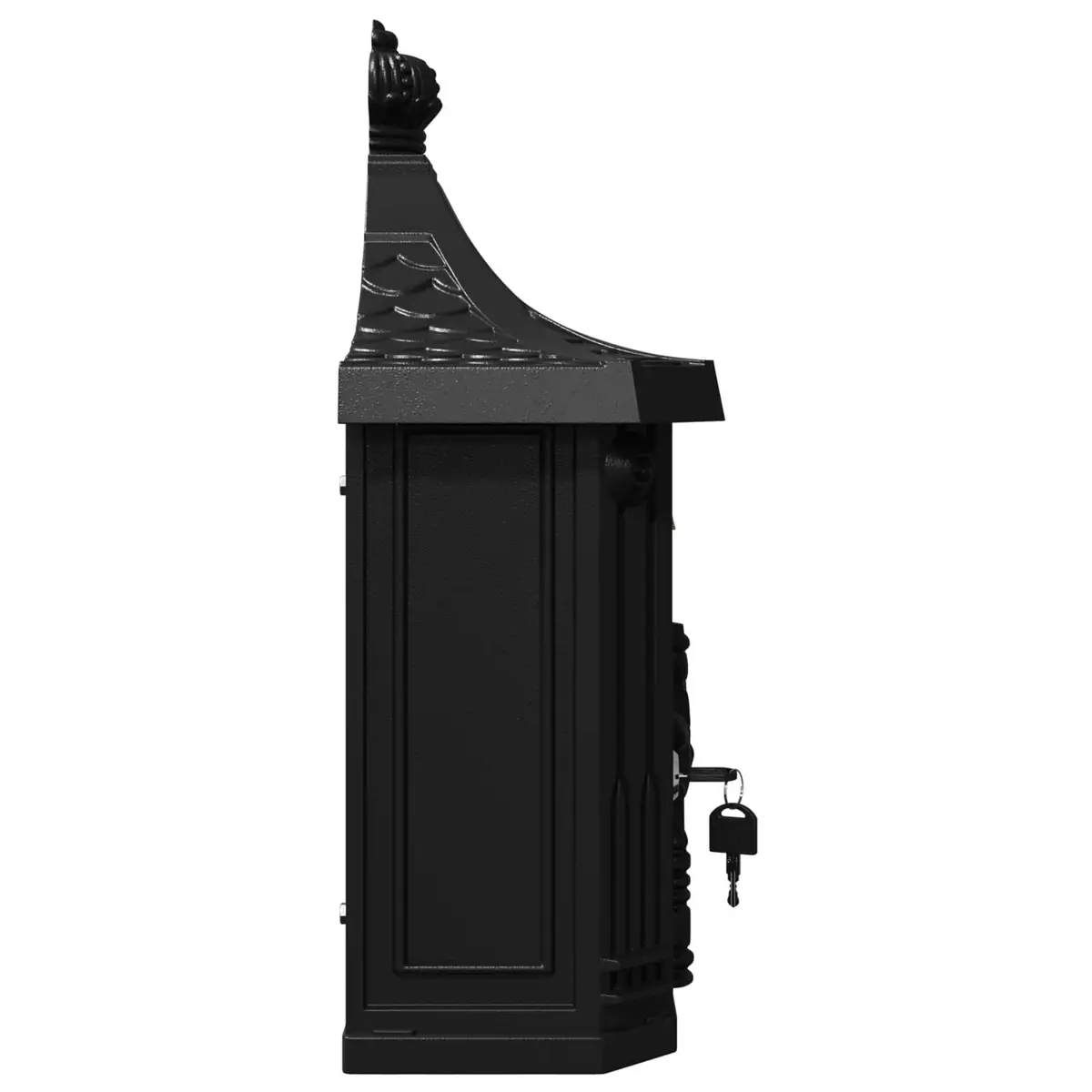 Wall Mounted Mailbox Cast Aluminum 40.5x16x45cm Black