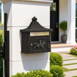 Bronze Vintage Wall Mounted Mailbox with Lockable Doors