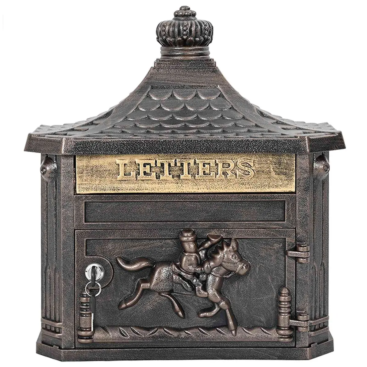 Wall Mounted Mailbox Cast Aluminium 40.5 x 16 x 45 cm Bronze