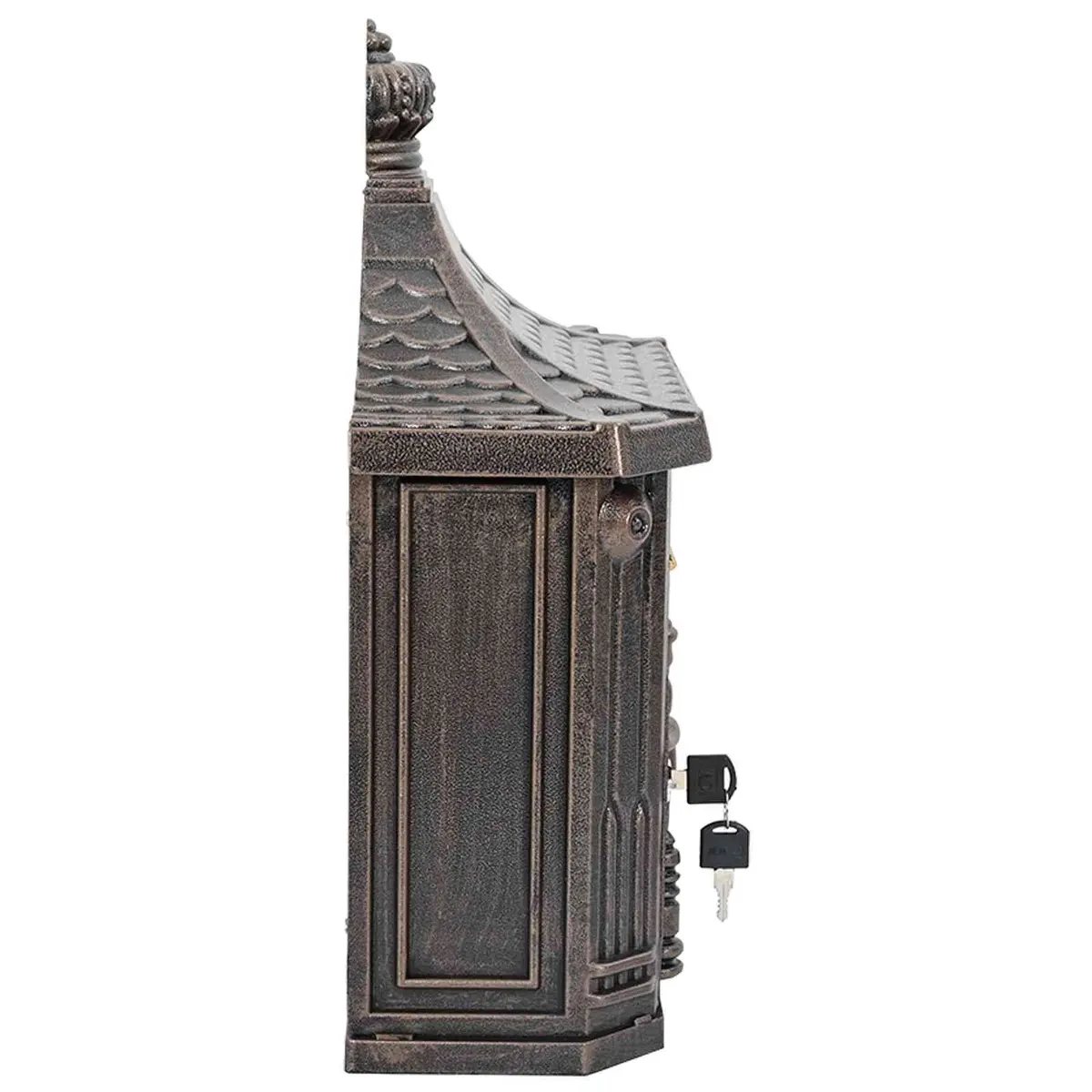 Wall Mounted Mailbox Cast Aluminium 40.5 x 16 x 45 cm Bronze