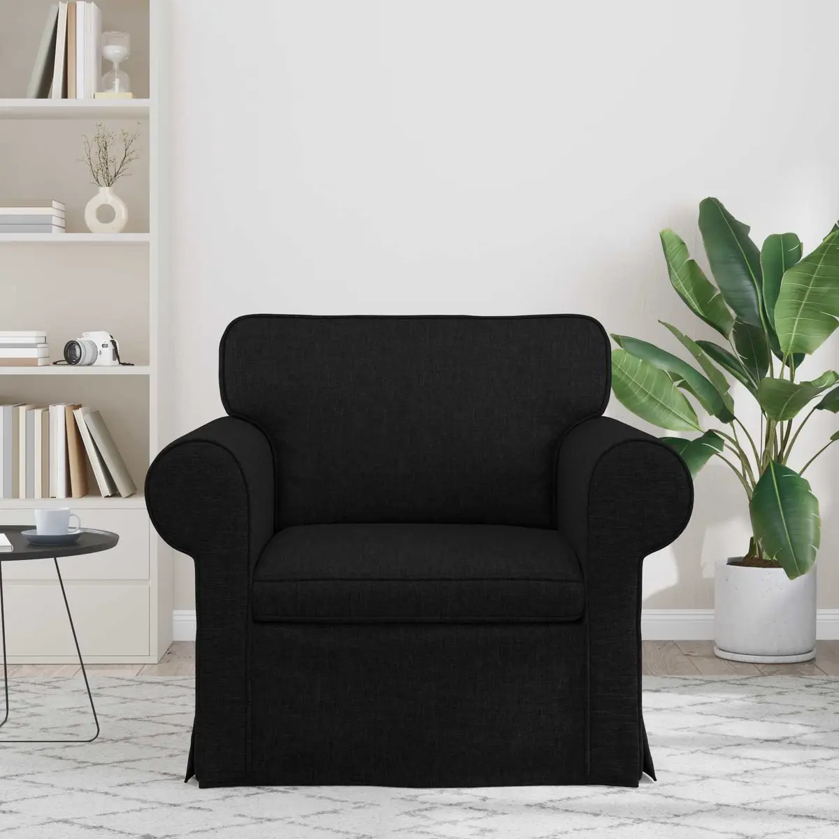 Black Modular Sofa with Durable Build for Living Rooms
