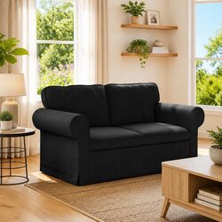 Sleek Modular Black Fabric Sofa for Modern Living Rooms