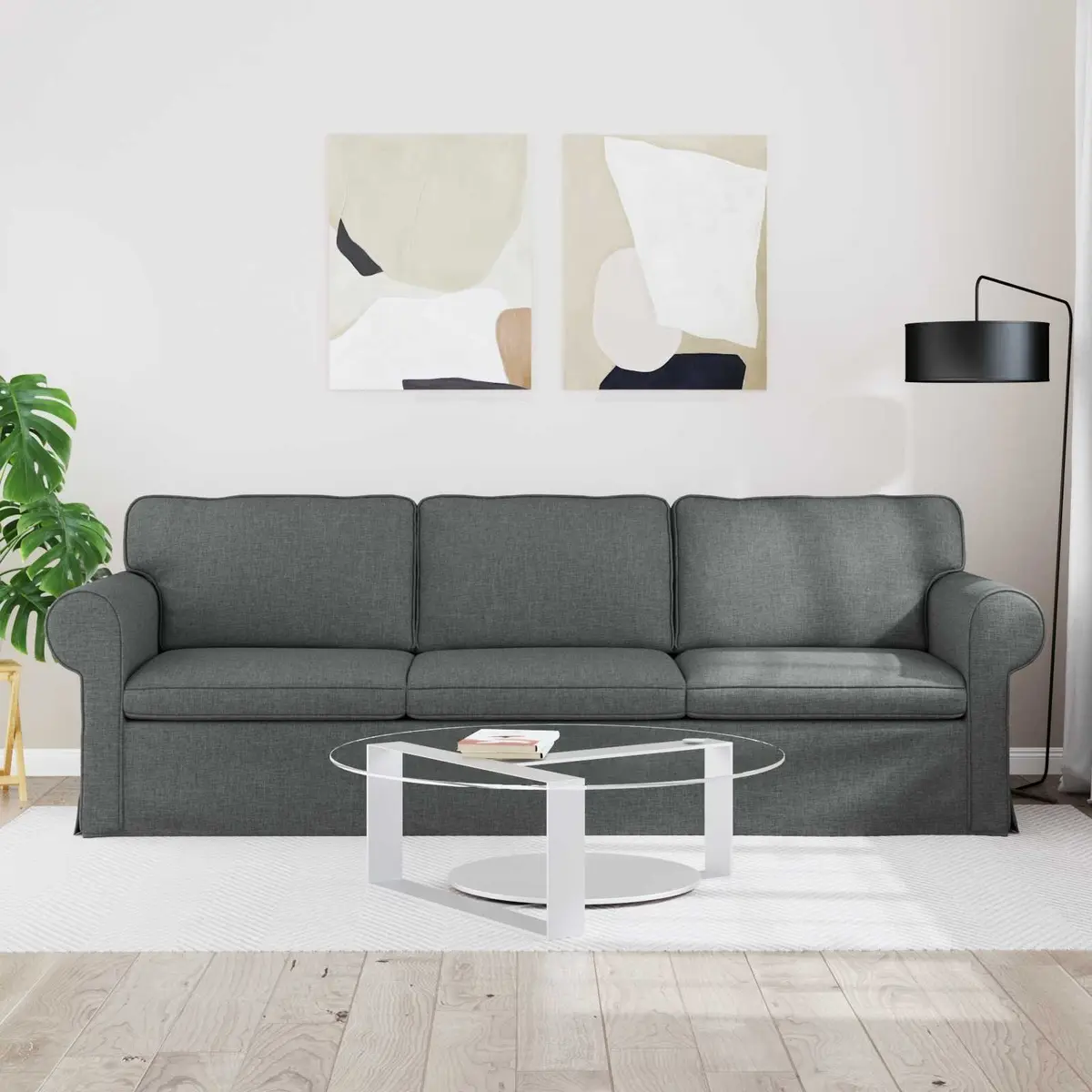 Grey Modular Sofa with Durable Metal Frame