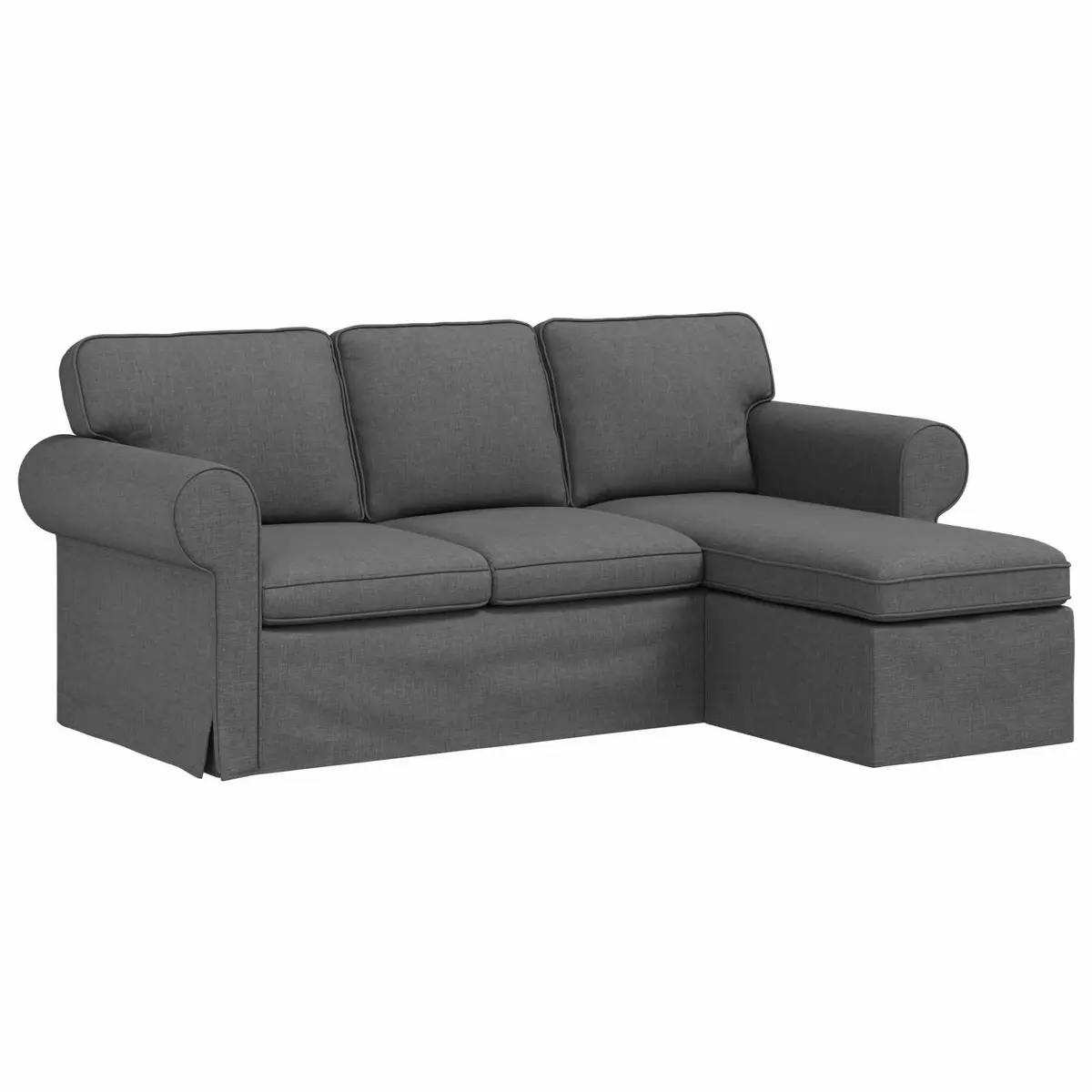 Sofa Fabric 195cm Dark Grey Modern
