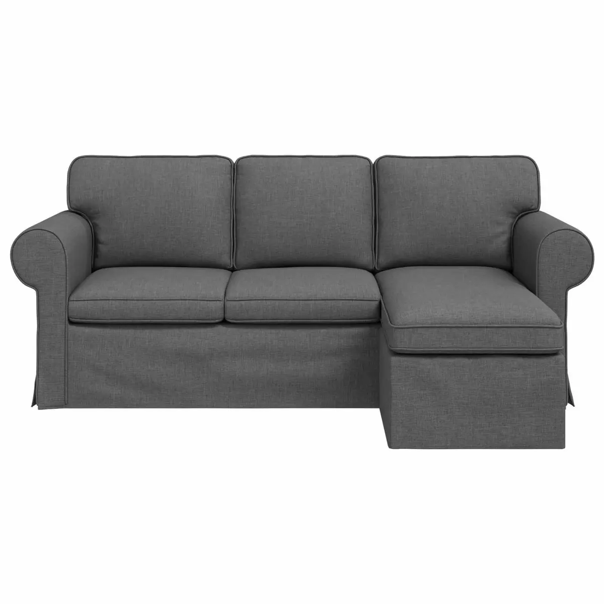 Sofa Fabric 195cm Dark Grey Modern