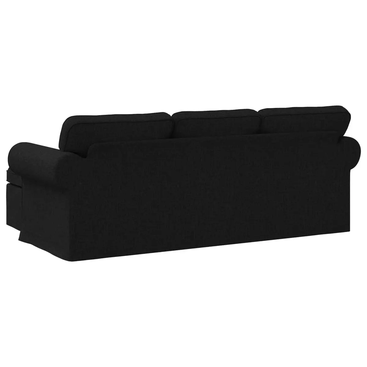 Black Fabric Sofa Modern Living Room Furniture 215cm Wide Modular Lounge Suite