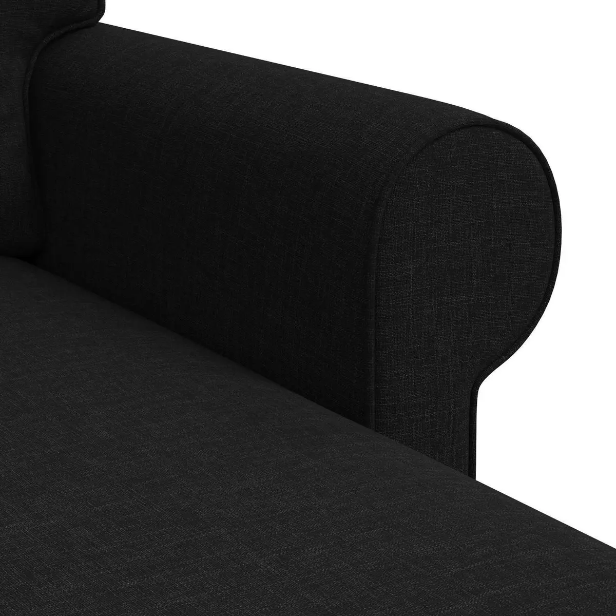Black Fabric Sofa Modern Living Room Furniture 215cm Wide Modular Lounge Suite