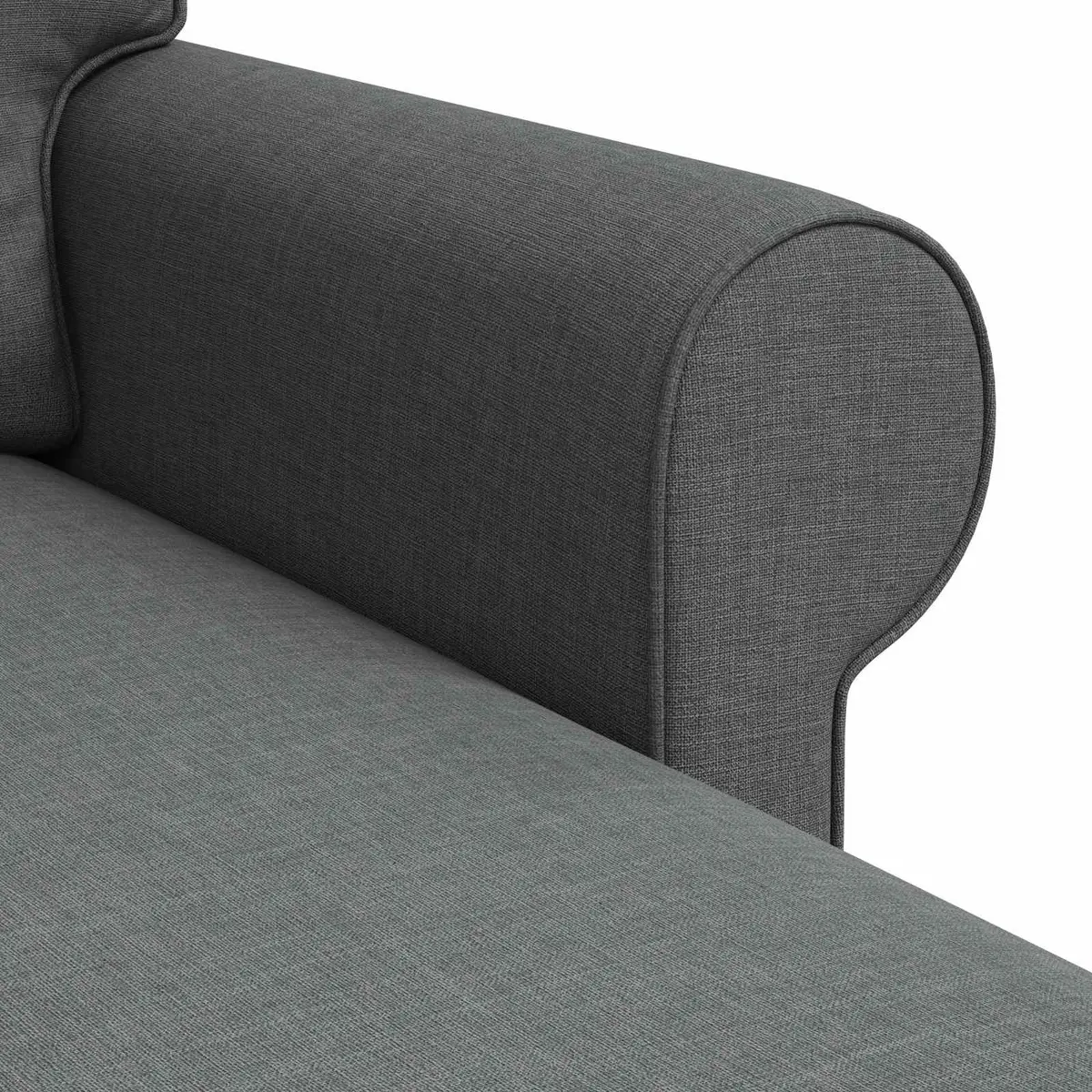 Sofa Fabric 245x138x80cm Dark Grey Metal Frame